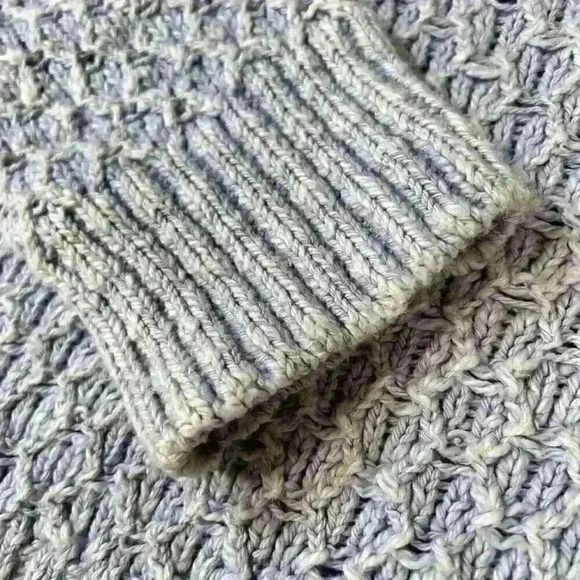 PILCRO High Low Cropped Crochet Waffle Knit Long Sleeve Sweater Women Small - Picture 4 of 12